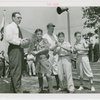 Sports - Baseball - Johnny Vander Meer and Frank McCormick teaching boys how to pitch