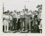 Sports - Baseball - Baseball players showing boys how to tag