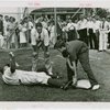 Sports - Baseball - Dell Young teaching boy how to tag