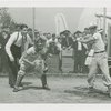 Sports - Baseball - Joe DiMaggio umpping Rightys versus Leftys game