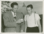 Sports - Baseball - Paul Derringer with Typical American Family boy