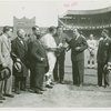 Sports - Baseball - Ruth, Babe - Holding Trylon and Perisphere trophy with Fiorello LaGuardia, Grover Whalen and others