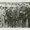Sports - Baseball - Ruth, Babe - Holding Trylon and Perisphere trophy with Fiorello LaGuardia, Grover Whalen and others
