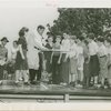 Sports - Baseball - Ruth, Babe - Showing children how to bat