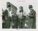 Sports - Baseball - Ruth, Babe - At microphone with boys