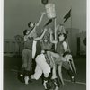 Sports - Basketball - Men in moustaches playing with old fashioned hoop
