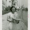 Sports - Miniature Boat Racing - Girl with model sailboat