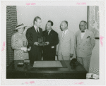 Sports - Rowing - Joe Burk, Grover Whalen and others with Diamond Sculls trophy