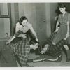 Sports - Self-Defense - Women demonstrating how to hold men down