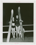 Sports - Waterskiing - Man and woman with water-skis