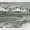 Sports - Waterskiing - Man riding on one leg on water-skis