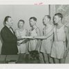 Sports - Whalen, Grover - With relay runners from England