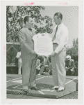 Sports - Whalen, Grover - Holding certificate with Lou Gehrig