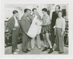 Sports - Whalen, Grover - Giving Billy Conn large boxing glove with Jack Dempsey, Gene Tunney and Jim Braddock