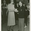 Sweden Participation - Eleanor Roosevelt receiving flower from man