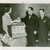 Tennessee Participation - Cooper, Prentice (Governor) - With Grover Whalen eating strawberries offered by woman