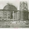 Theme Center - Trylon and Perisphere - Construction - Scaffolding on Trylon and Perisphere