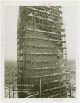 Theme Center - Trylon and Perisphere - Construction - Close-up of scaffolding on Trylon