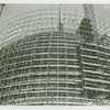 Theme Center - Trylon and Perisphere - Construction - Close-up of scaffolding on Perisphere