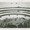 Theme Center - Trylon and Perisphere - Construction - Crowd inside Perisphere