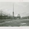 Theme Center - Trylon and Perisphere - Construction - Trylon and Perisphere with scaffolding