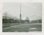 Theme Center - Trylon and Perisphere - Construction - Trylon and Perisphere with scaffolding