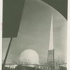 Theme Center - Trylon and Perisphere - Construction - Trylon and Perisphere with scaffolding