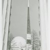 Theme Center - Trylon and Perisphere - Construction - Trylon stripped of sheeting, and Perisphere