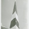 Theme Center - Trylon and Perisphere - Construction - Trylon stripped of sheeting, and Perisphere