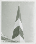 Theme Center - Trylon and Perisphere - Construction - Trylon stripped of sheeting, and Perisphere