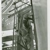 Theme Center - Trylon and Perisphere - Construction - Workers on scaffolding of Trylon
