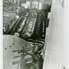 Theme Center - Trylon and Perisphere - Construction - Workers nailing plywood onto Trylon