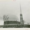 Theme Center - Trylon and Perisphere - Construction - Trylon and Perisphere with scaffolding
