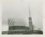 Theme Center - Trylon and Perisphere - Construction - Trylon and Perisphere with scaffolding