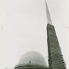 Theme Center - Trylon and Perisphere - Construction - Trylon and Perisphere with scaffolding