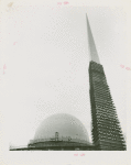 Theme Center - Trylon and Perisphere - Construction - Trylon and Perisphere with scaffolding