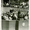 Theme Center - Trylon and Perisphere - Dedication - Grover Whalen giving speech with Fiorello LaGuardia and others in attendance