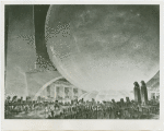 Theme Center - Trylon and Perisphere - Sketch of Trylon and Perisphere