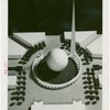 Theme Center - Trylon and Perisphere - Sketch of Trylon and Perisphere with logo
