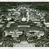 Theme Center - Trylon and Perisphere - Aerial view of Fair site