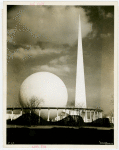 Theme Center - Trylon and Perisphere - View across lot