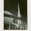 Theme Center - Trylon and Perisphere - Two women waving from Helicline