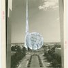 Theme Center - Trylon and Perisphere - Trylon and Perisphere hand-colored in white