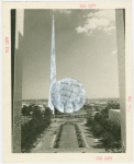 Theme Center - Trylon and Perisphere - Trylon and Perisphere hand-colored in white