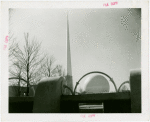 Theme Center - Trylon and Perisphere - View from behind balustrade