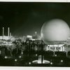 Theme Center - Trylon and Perisphere - Perisphere at night