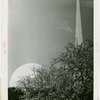 Theme Center - Trylon and Perisphere - View through trees
