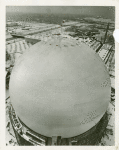 Theme Center - Trylon and Perisphere - Perisphere in snow