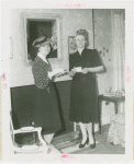 Town of Tomorrow - Lynn Rambach and Pegeen Fitzgerald having tea in room they designed