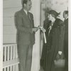Town of Tomorrow - Official presenting Nina Schall with key to house